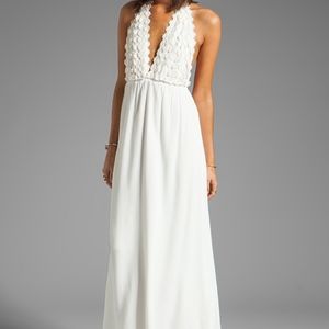 For Love and Lemons- XS-White Halter Maxi